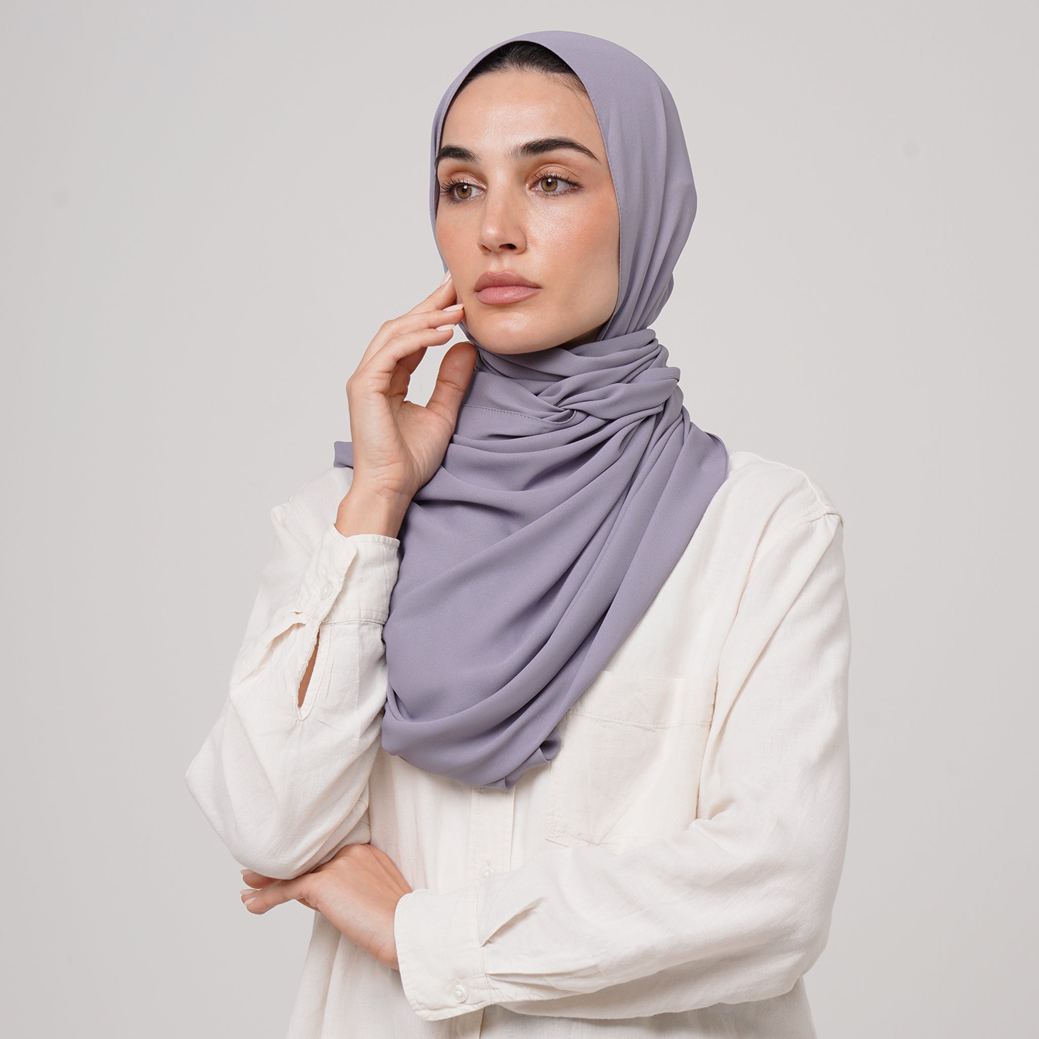 Premium Chiffon Hijab -Muted Lavender
