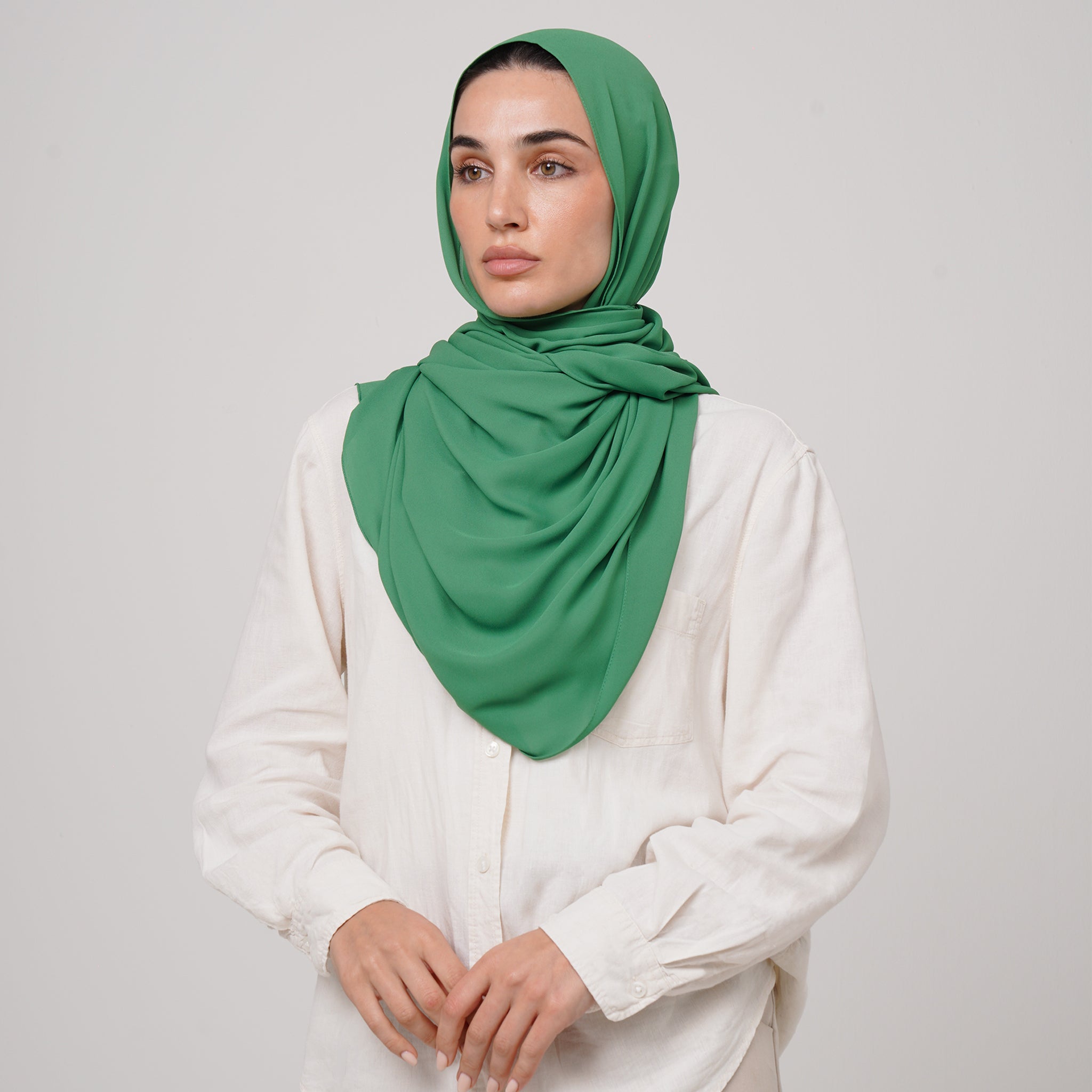 Premium Chiffon Hijab - Emerald Green