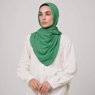 Premium Chiffon Hijab - Emerald Green