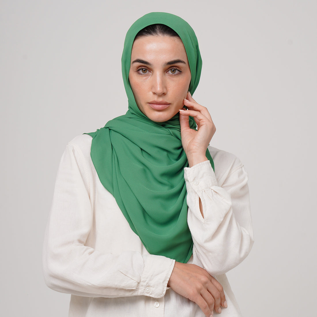 Premium Chiffon Hijab - Emerald Green