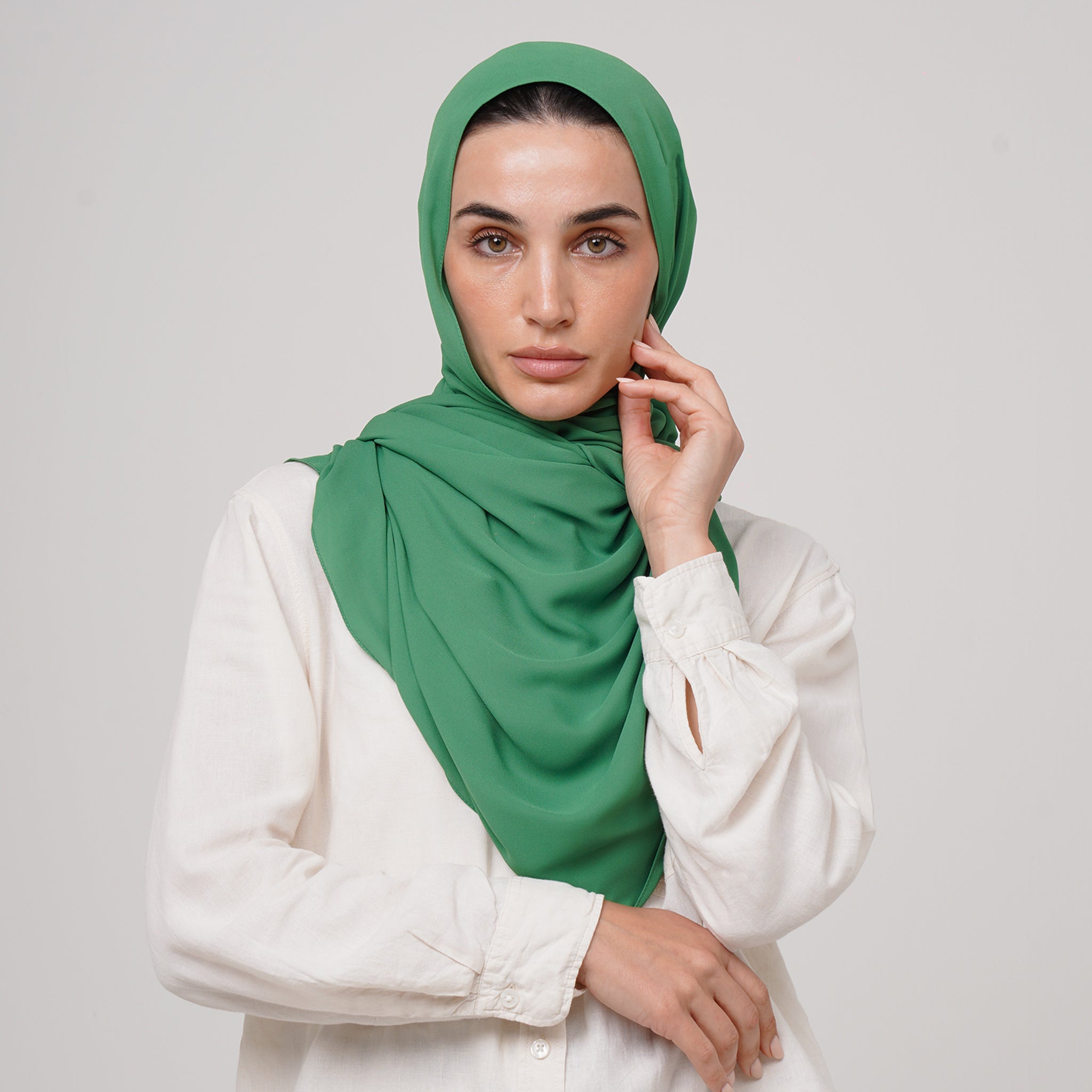 Premium Chiffon Hijab - Emerald Green