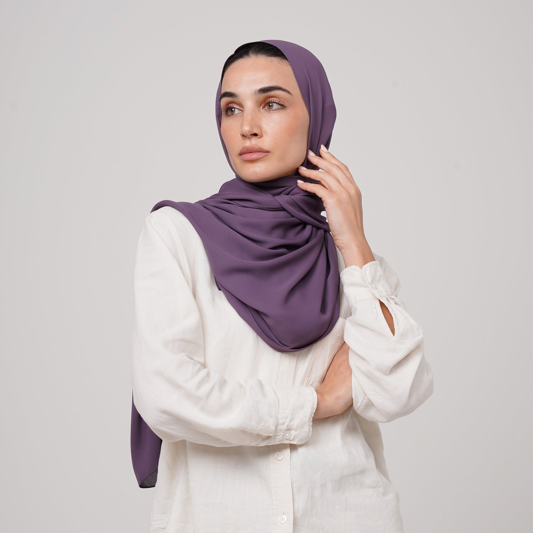 Premium Chiffon Hijab -Plum