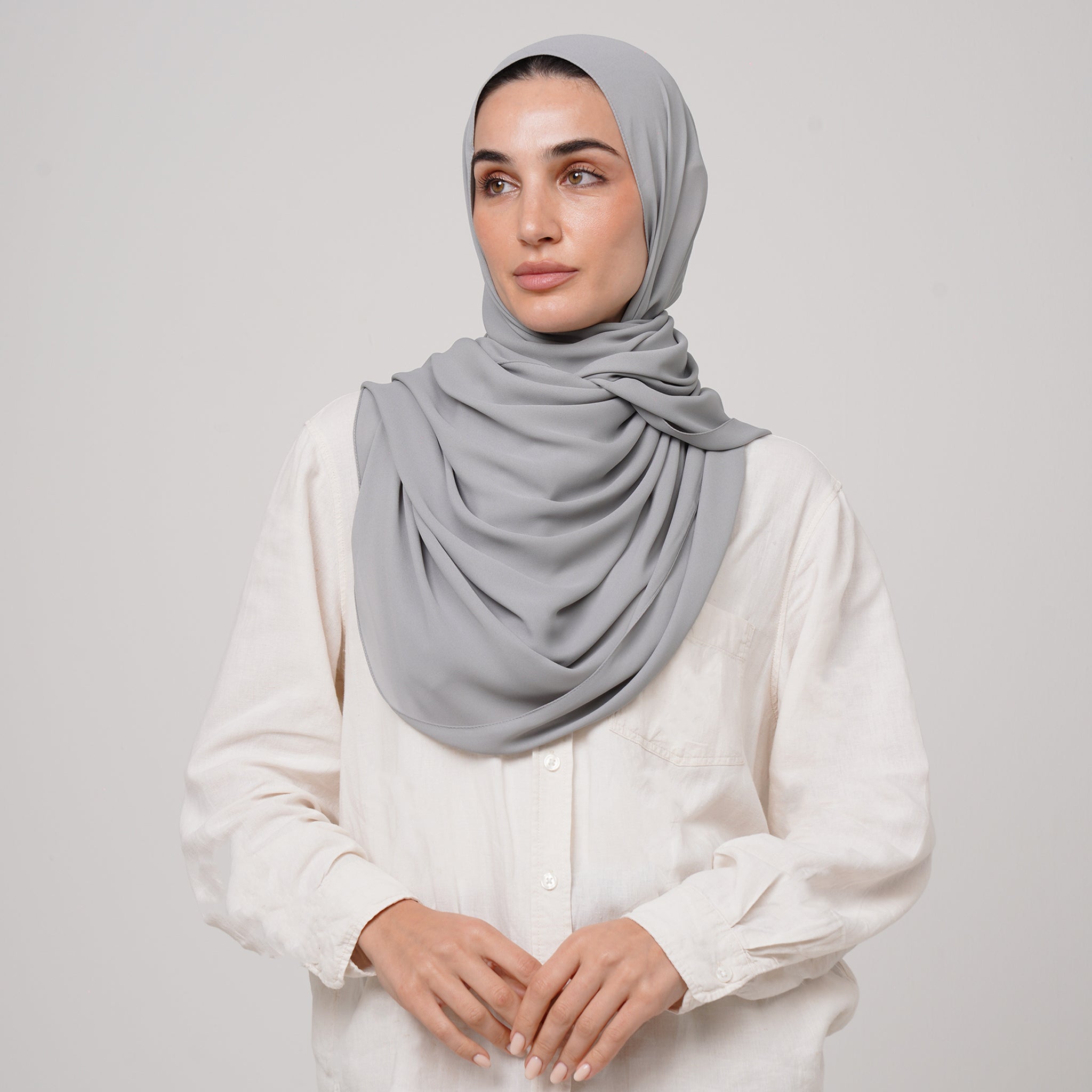 Premium Chiffon Hijab - Cool Gray