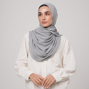 Premium Chiffon Hijab - Cool Gray