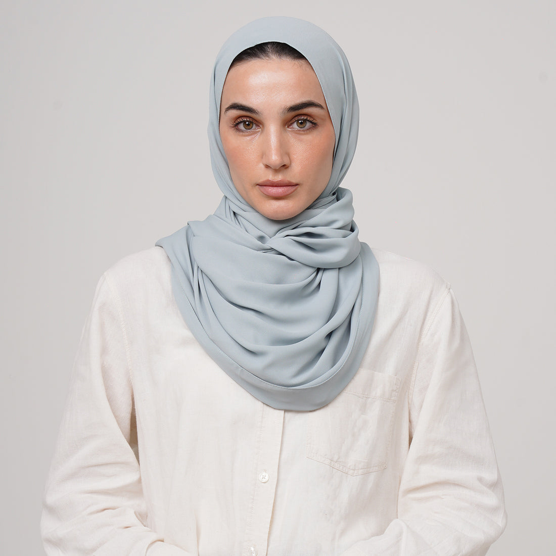 Premium Chiffon Hijab -Light Gray