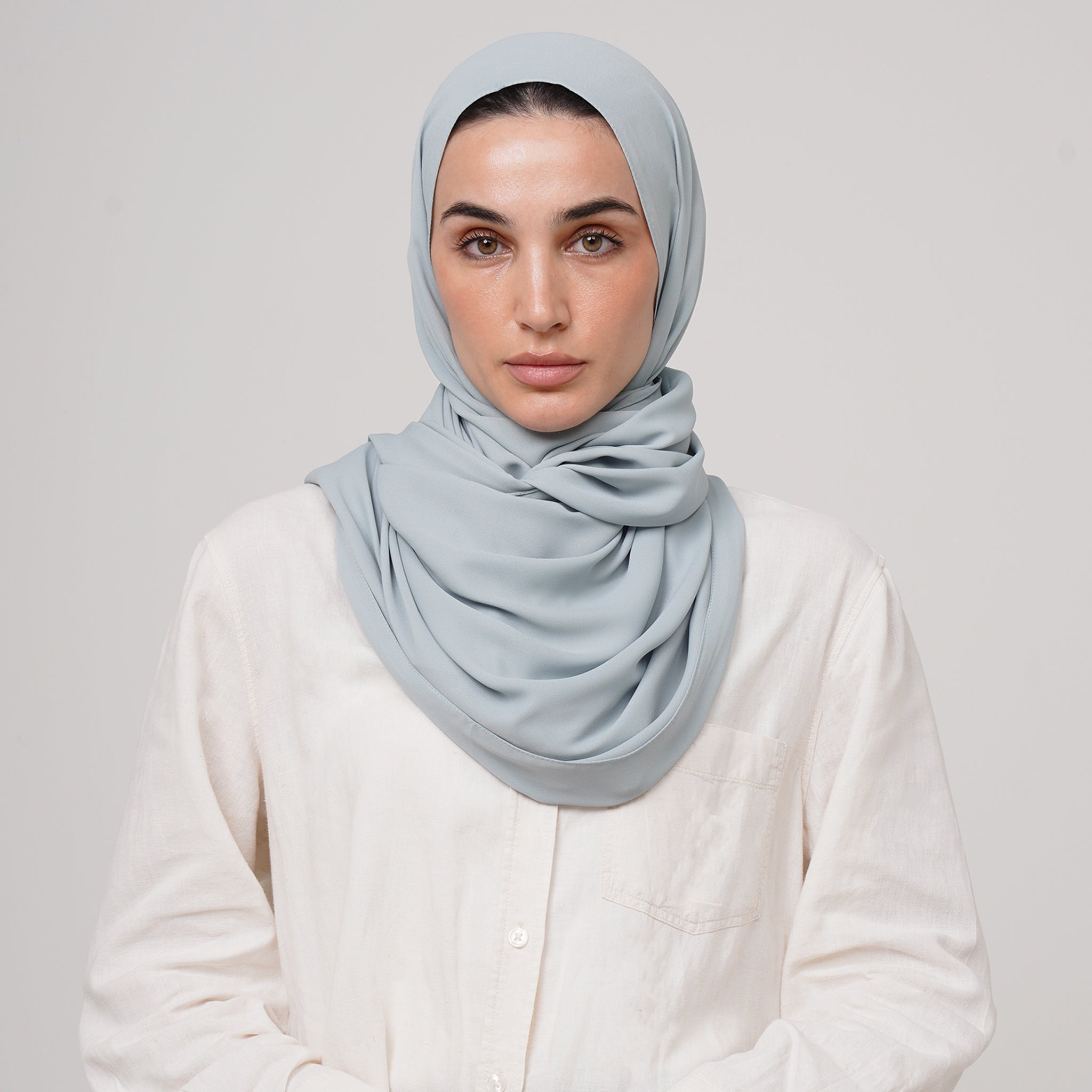 Premium Chiffon Hijab -Light Gray