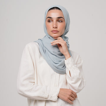Premium Chiffon Hijab -Light Gray
