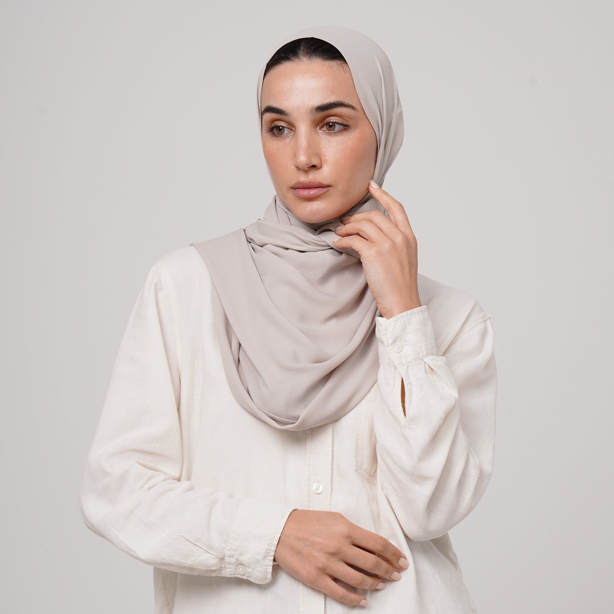 Premium Chiffon Hijab -Light Beige