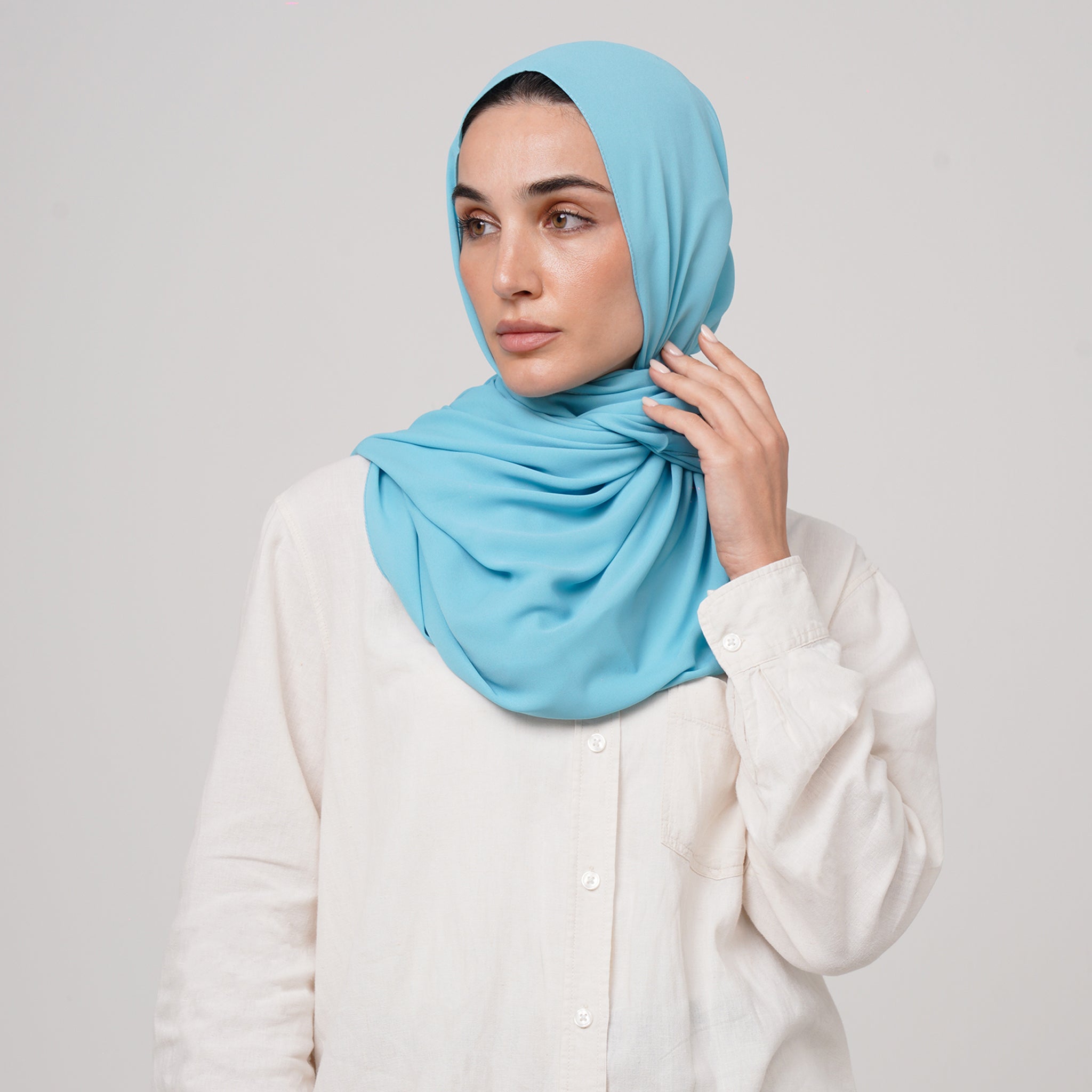 Premium Chiffon Hijab -Light Aqua