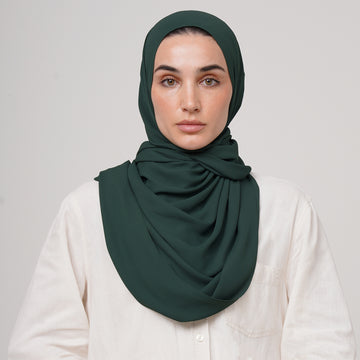 Premium Chiffon Hijab -Emerald Pine