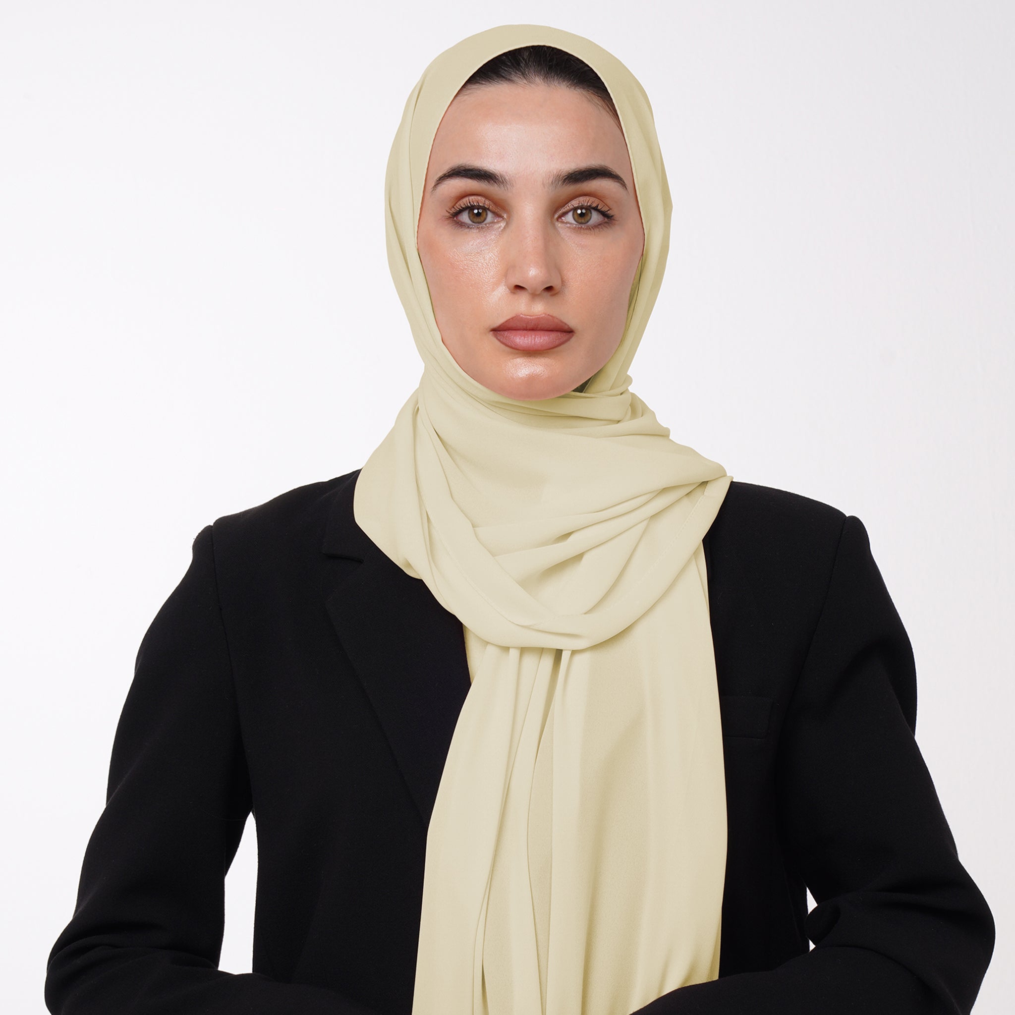 Premium Chiffon Hijab - Vanilla Cream