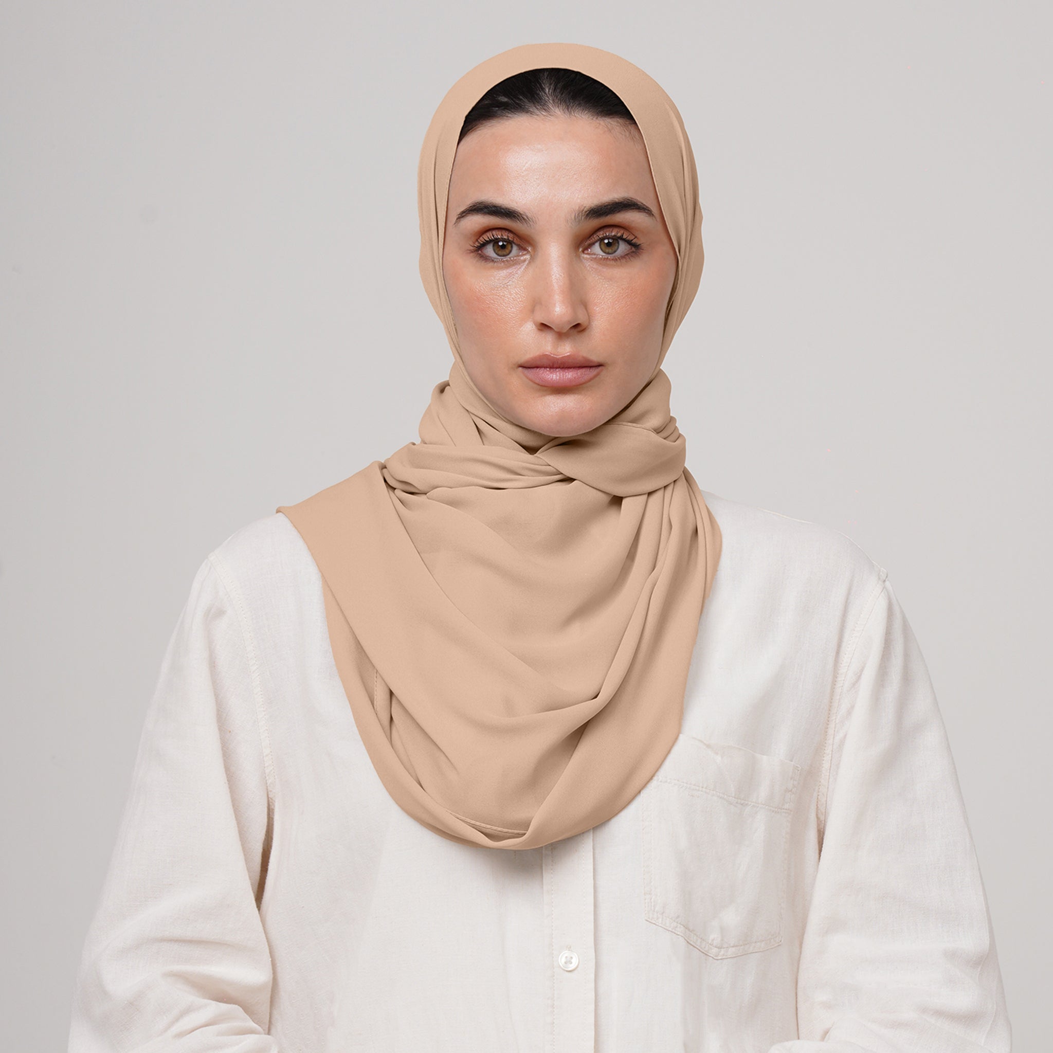 Premium Chiffon Hijab -Blush Beige