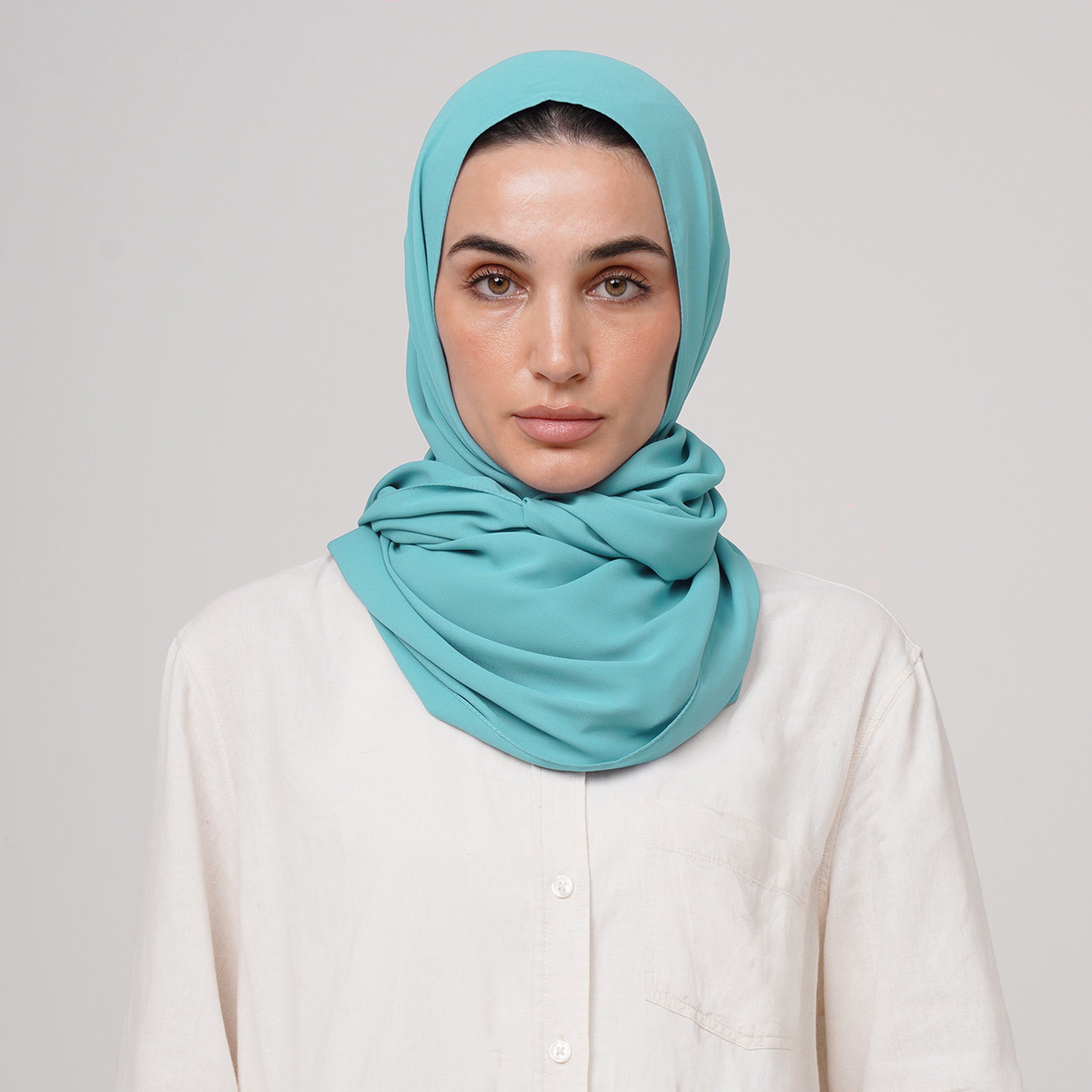 Premium Chiffon Hijab -Lagoon Blue