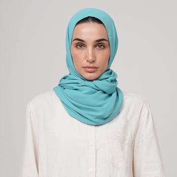 Premium Chiffon Hijab -Lagoon Blue
