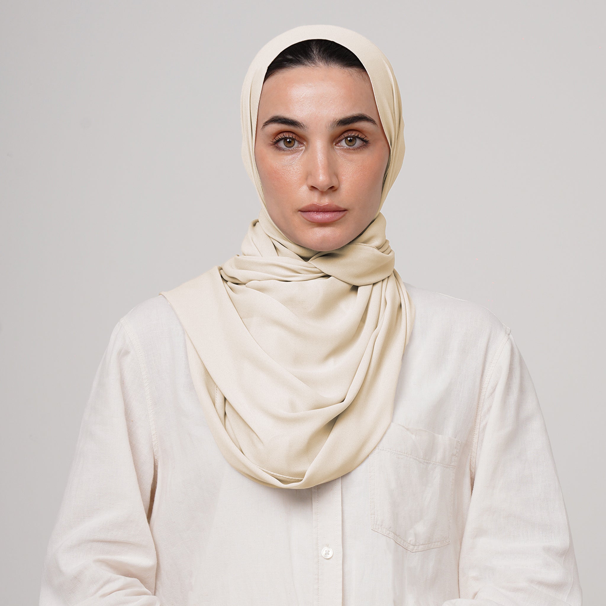 Premium Chiffon Hijab -Champagne Beige
