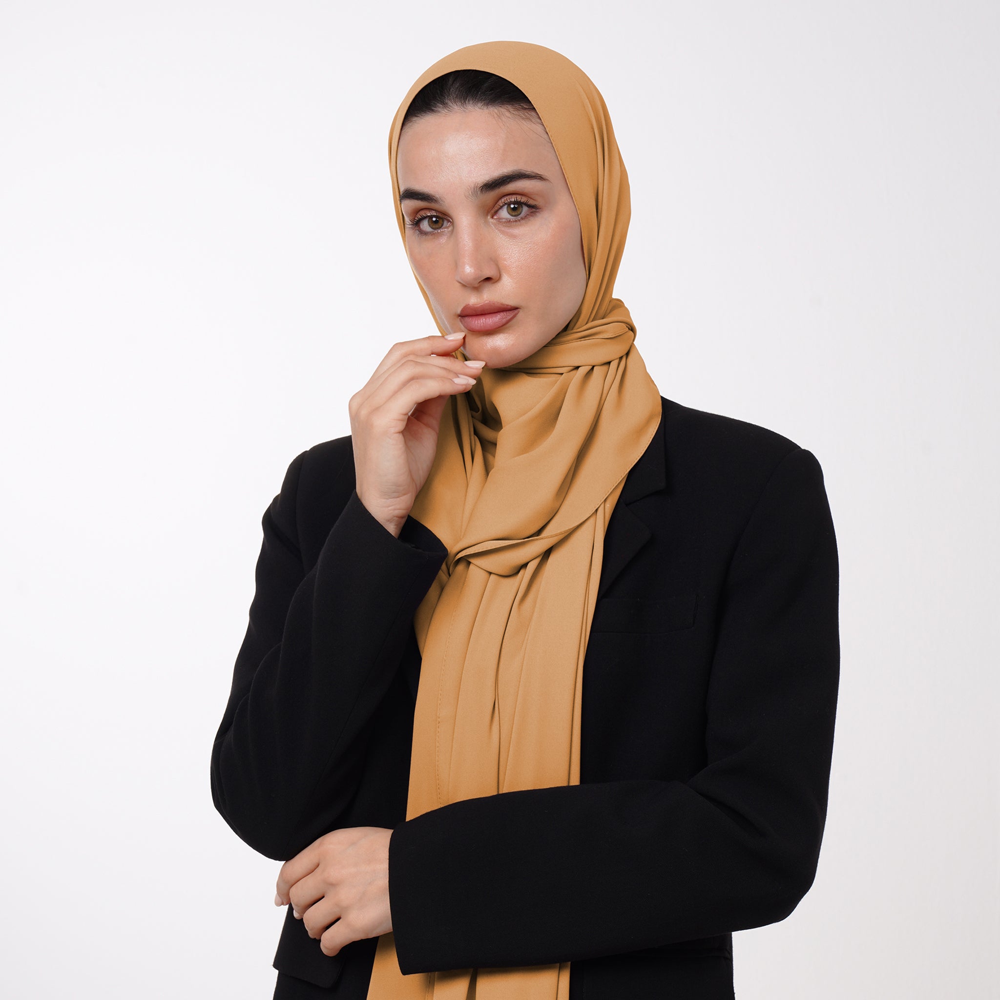 Premium Chiffon Hijab -Golden Caramel