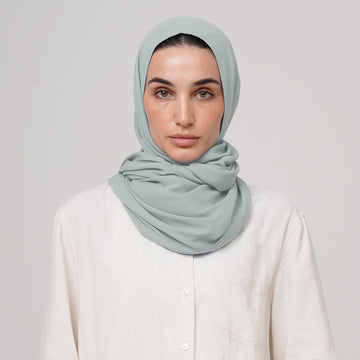 Premium Chiffon Hijab -Silver Sage
