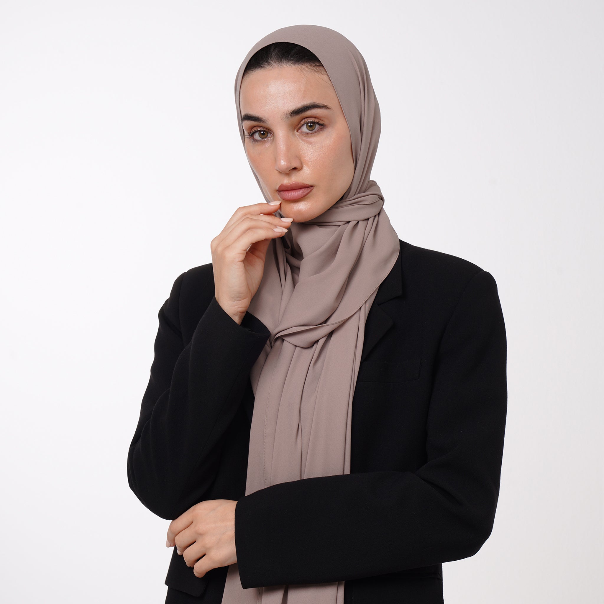 Premium Chiffon Hijab -Mushroom Taupe