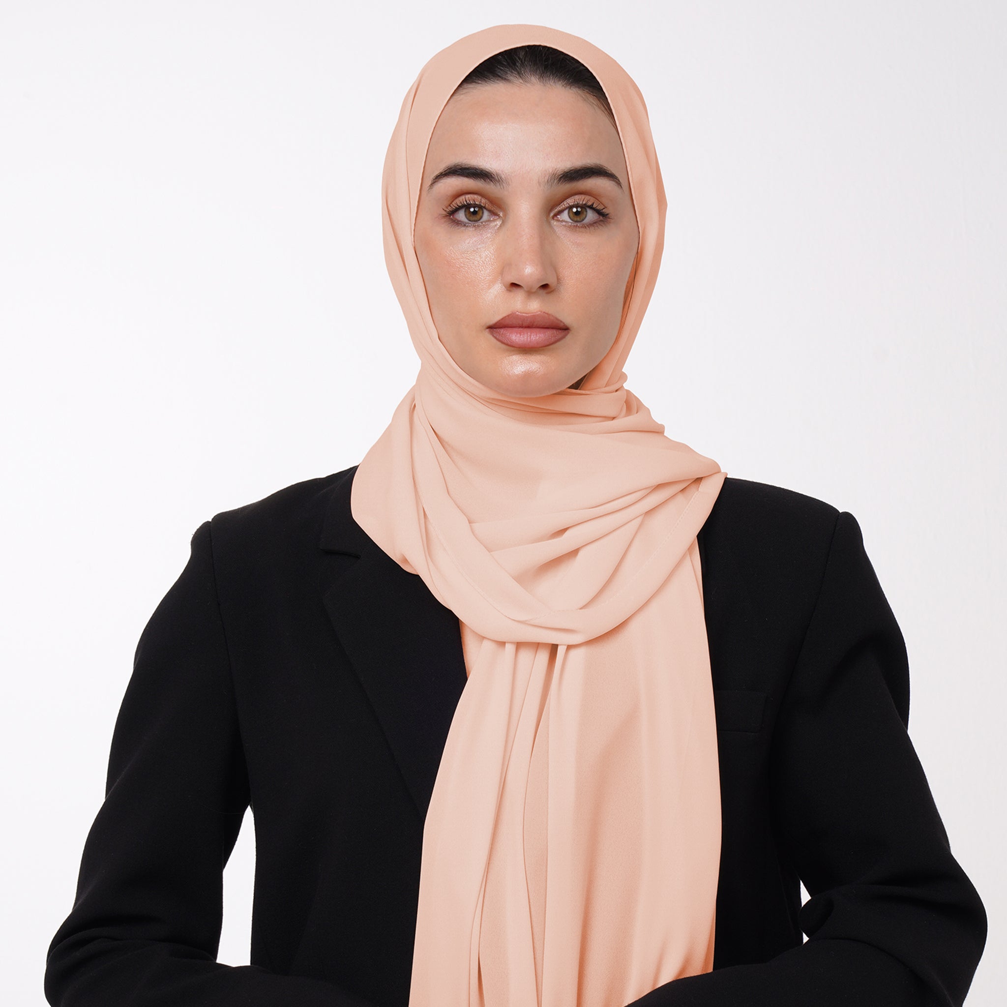 Premium Chiffon Hijab -Peach Blossom