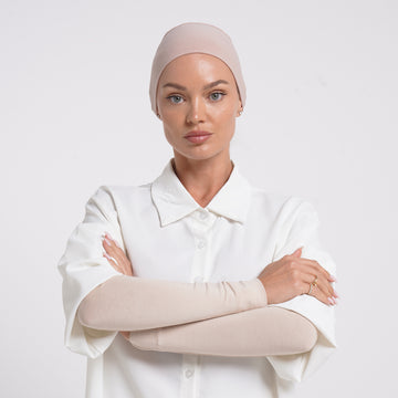 Cotton Arm Sleeves - Beige