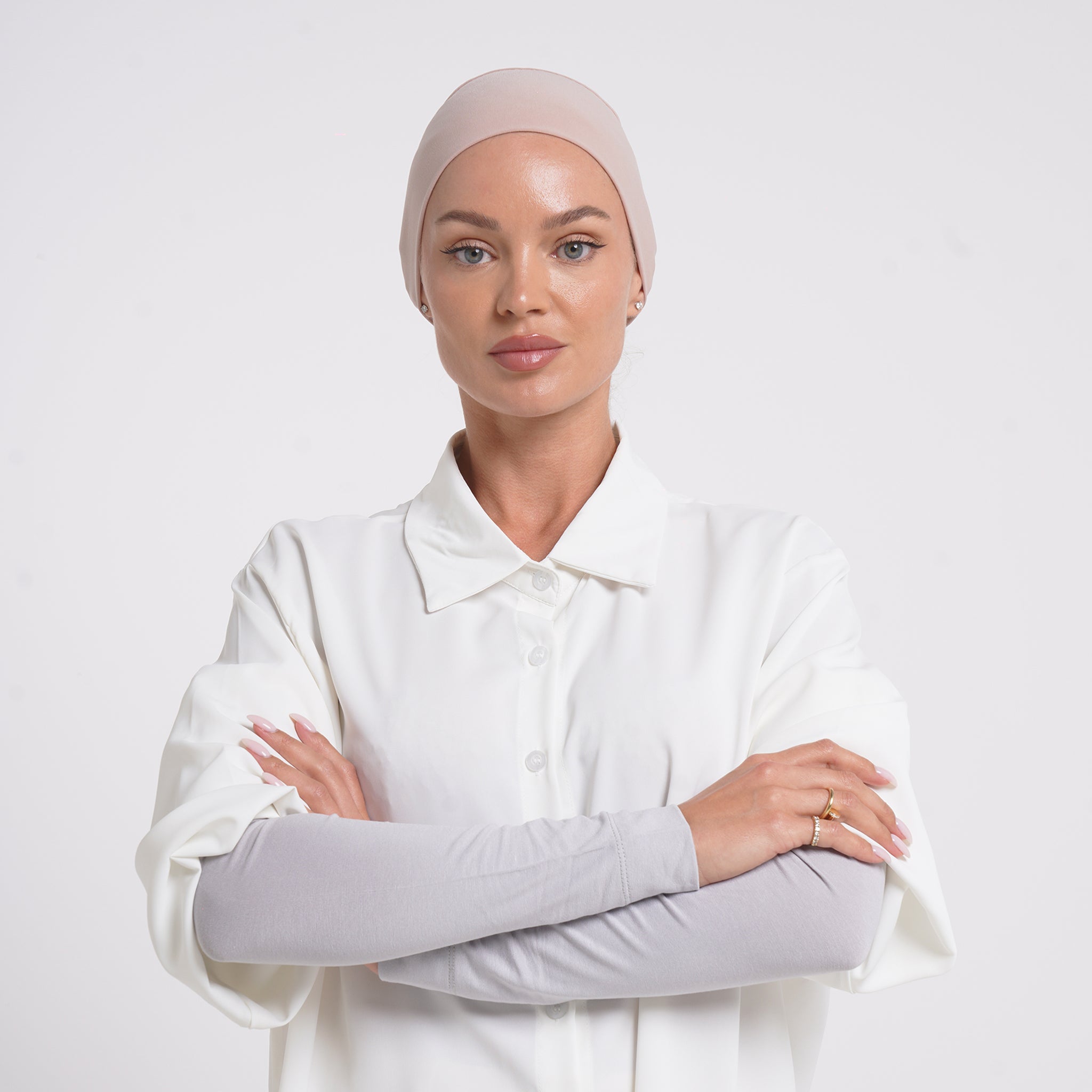 Cotton Arm Sleeves - Light Grey