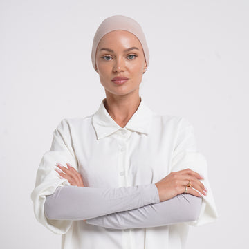 Cotton Arm Sleeves - Light Grey