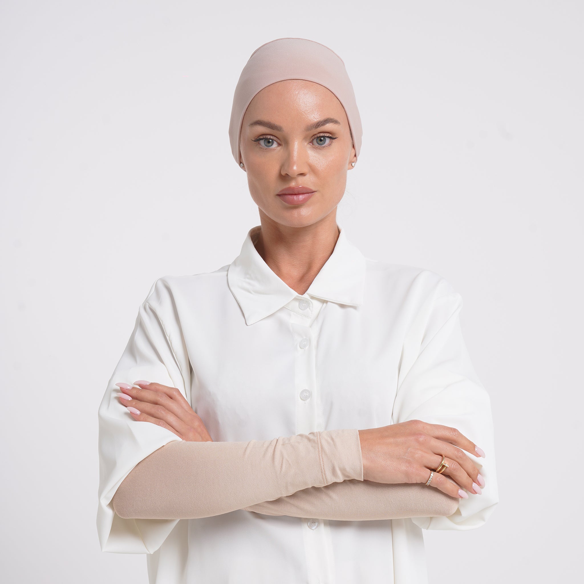Cotton Arm Sleeves - Light Beige