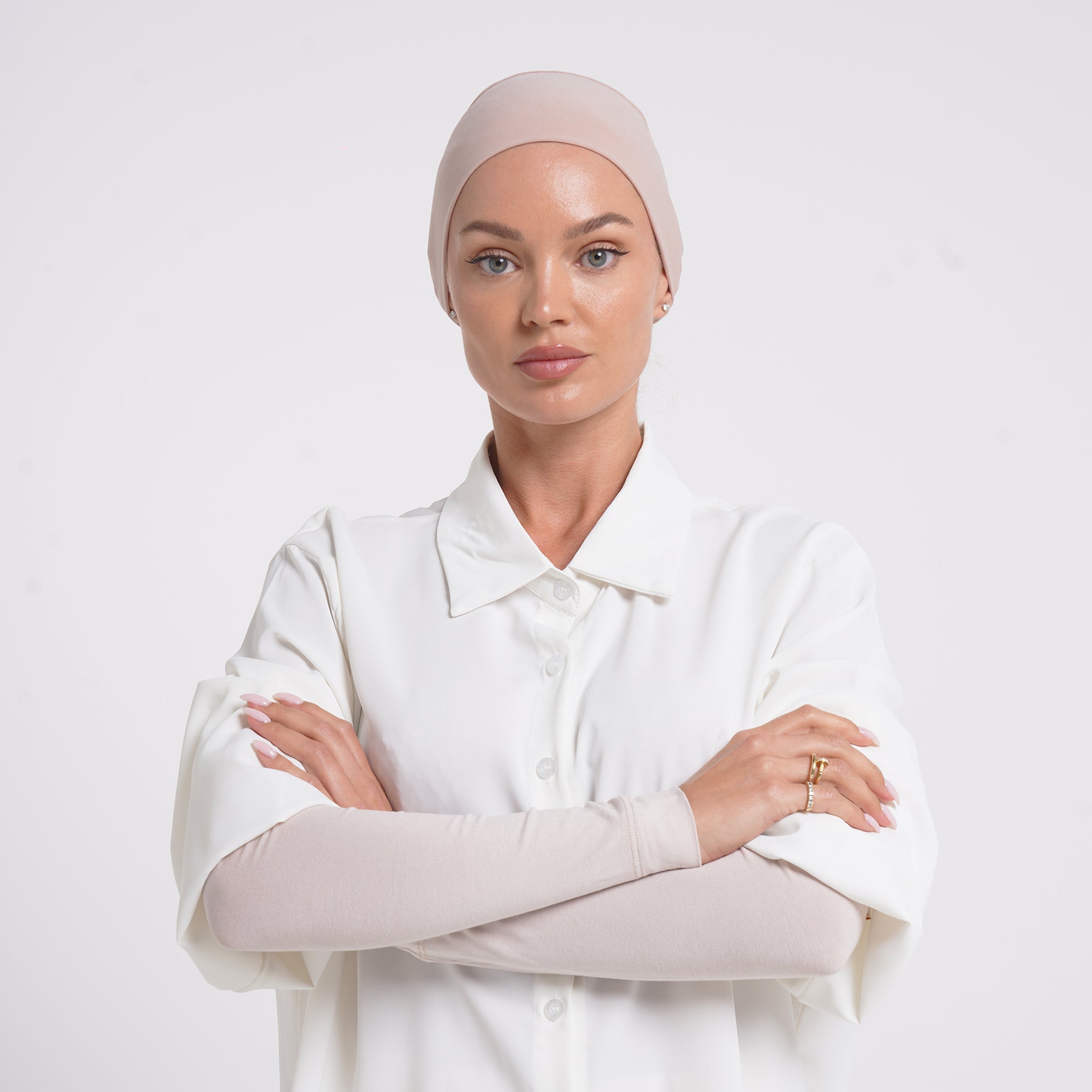 Cotton Arm Sleeves - Soft Beige