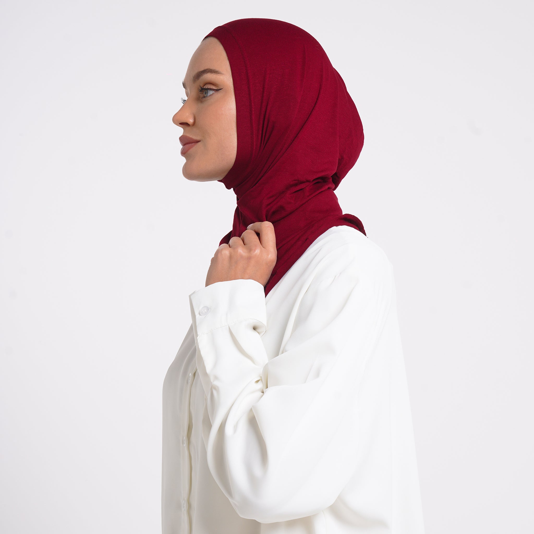 Pearl- Full Inner Hijab - Ruby Red
