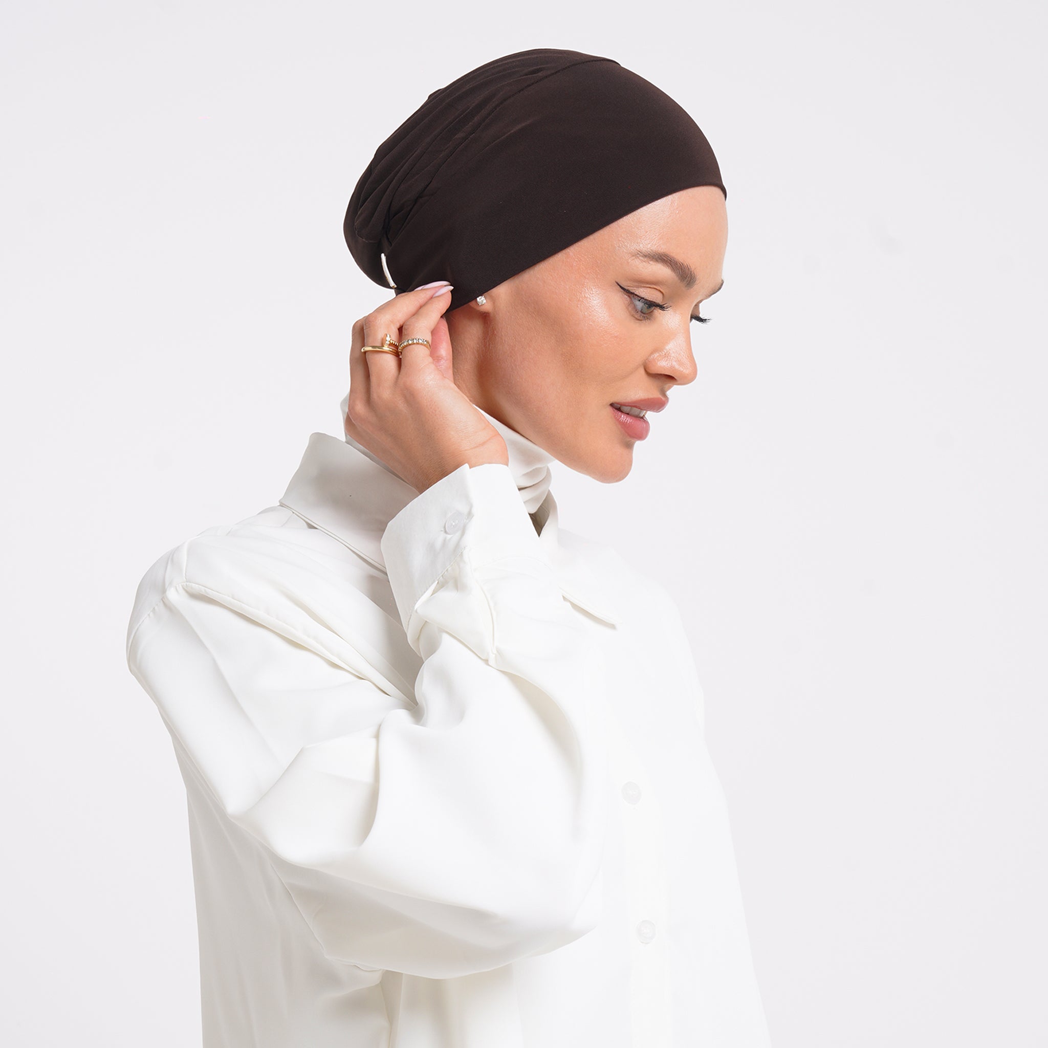 Eve Inner Full Bonnet - Chocolate Brown