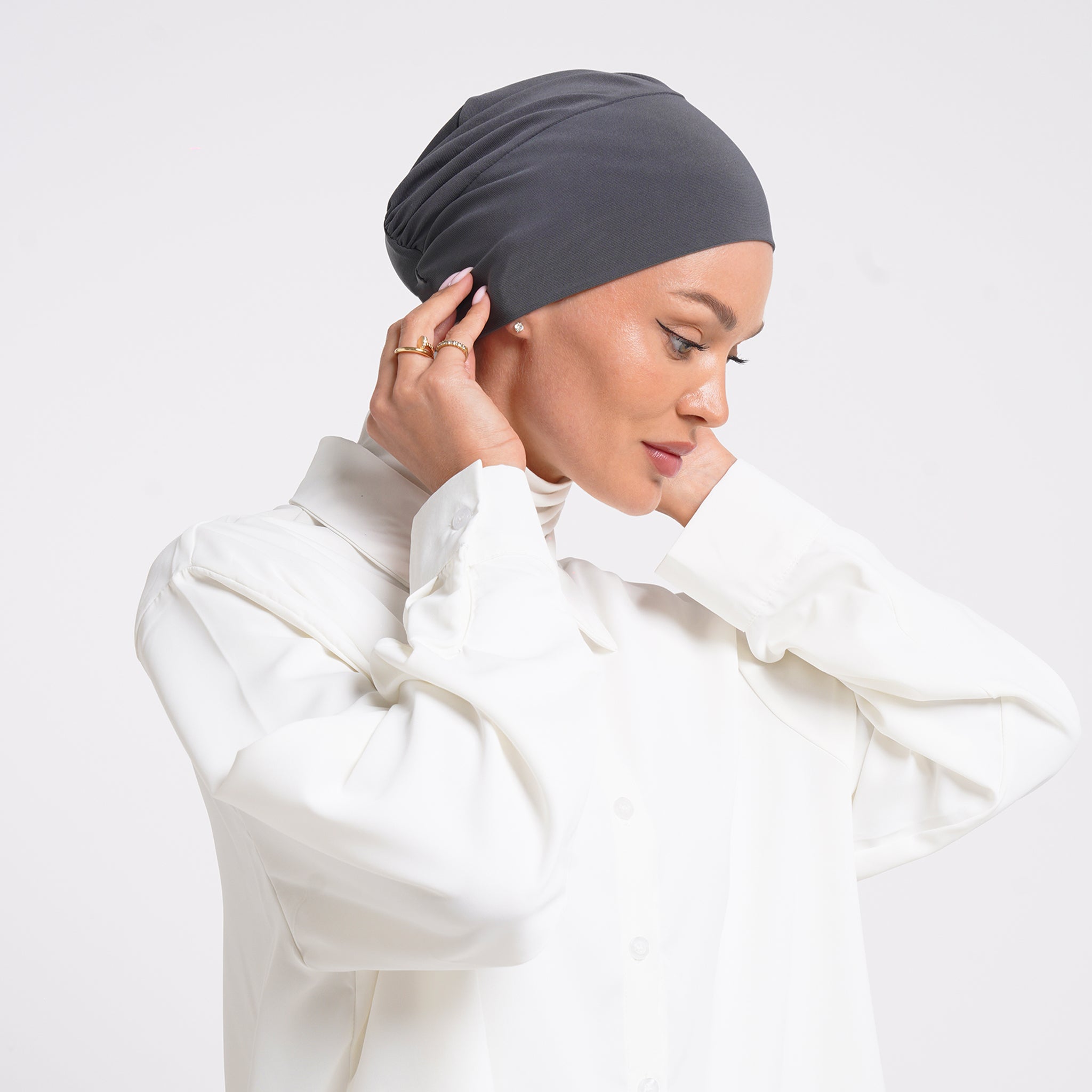 Eve Inner Full Bonnet - Charcoal Grey