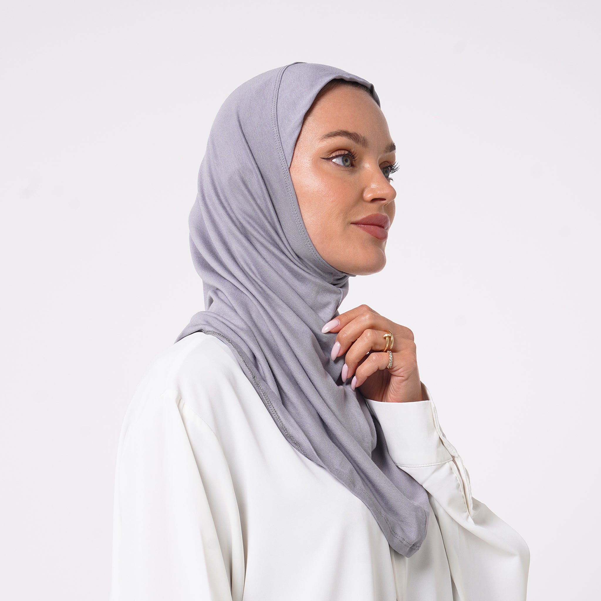 Lycra Full Bonnet - Lavender Grey