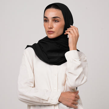 Double Stretch Chiffon Hijab - Classic Black