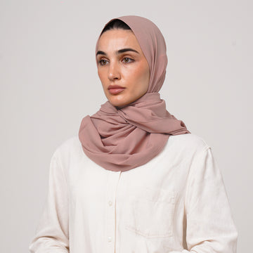 Double Stretch Chiffon Hijab - Dusty Mauve