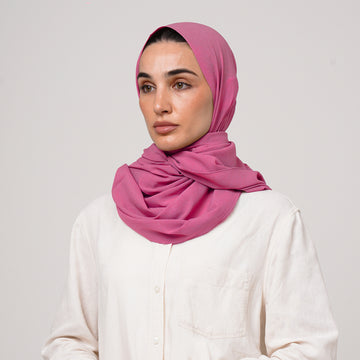 Double Stretch Chiffon Hijab - Fuchsia Rose