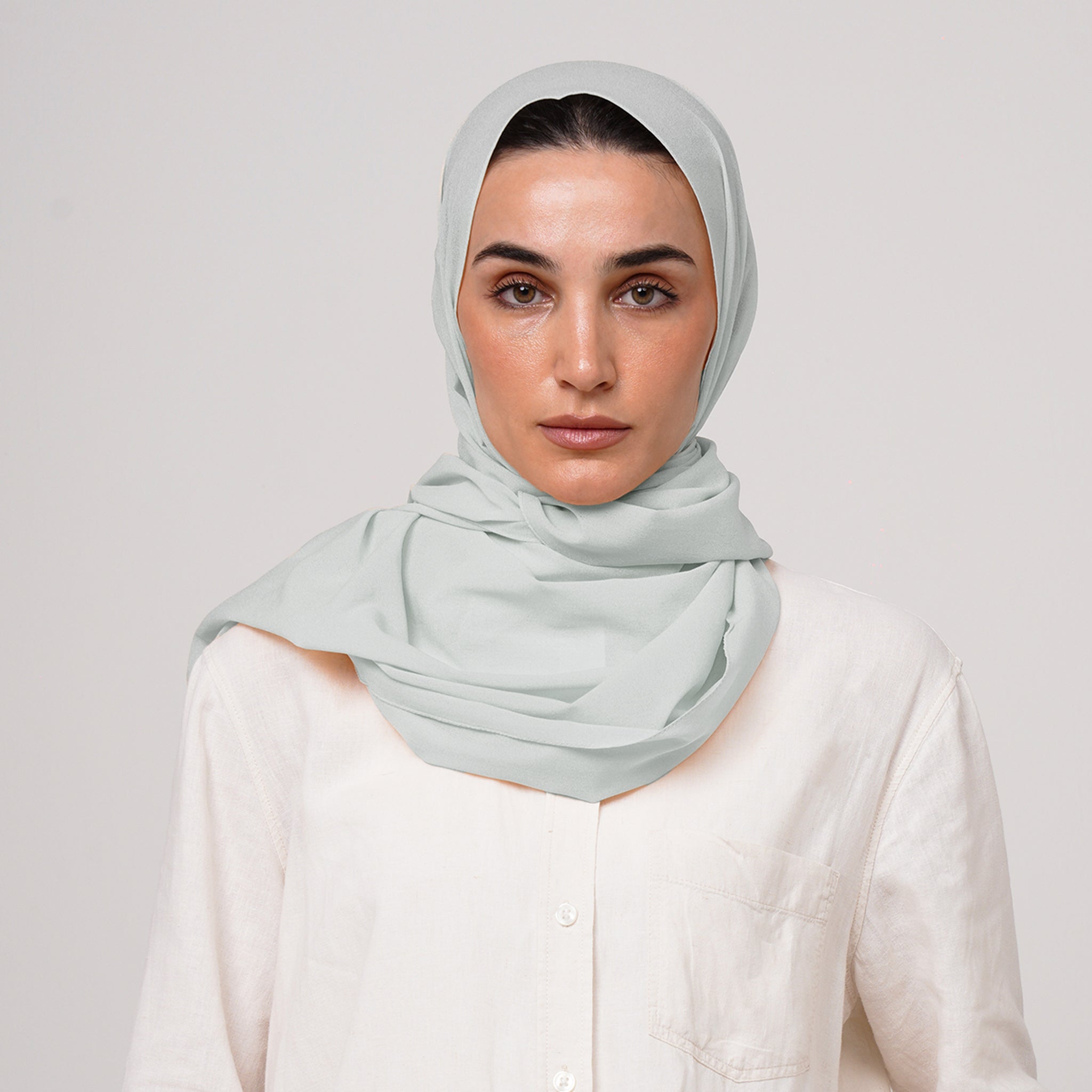 Double Stretch Chiffon Hijab - Mint Frost