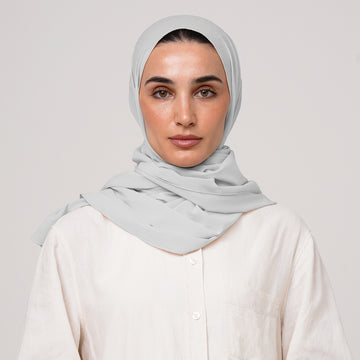 Double Stretch Chiffon Hijab - Silver Mist
