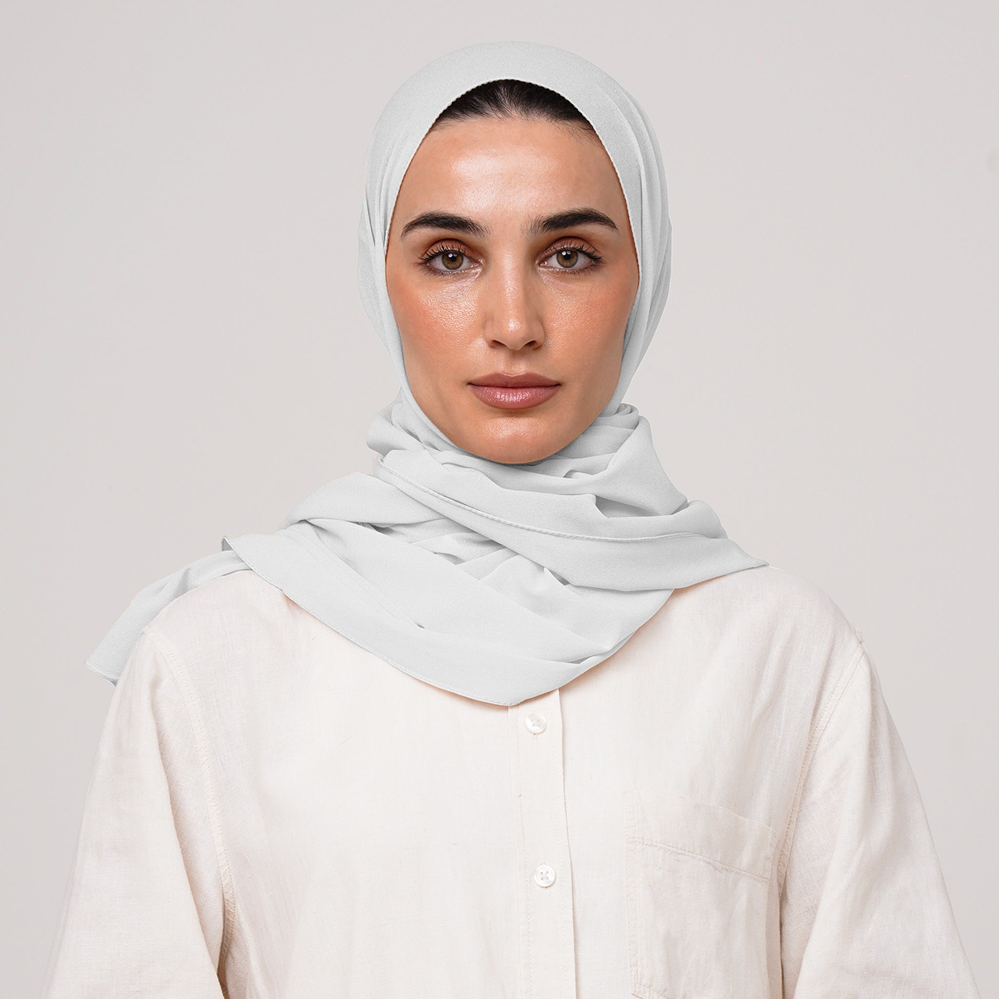 Double Stretch Chiffon Hijab - Ice Pearl