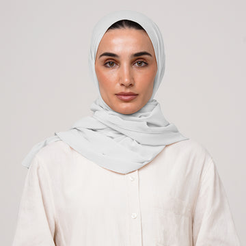 Double Stretch Chiffon Hijab - Ice Pearl