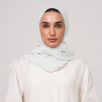 Double Stretch Chiffon Hijab - Ivory Mist