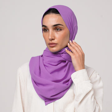 Double Stretch Chiffon Hijab - Orchid Bloom
