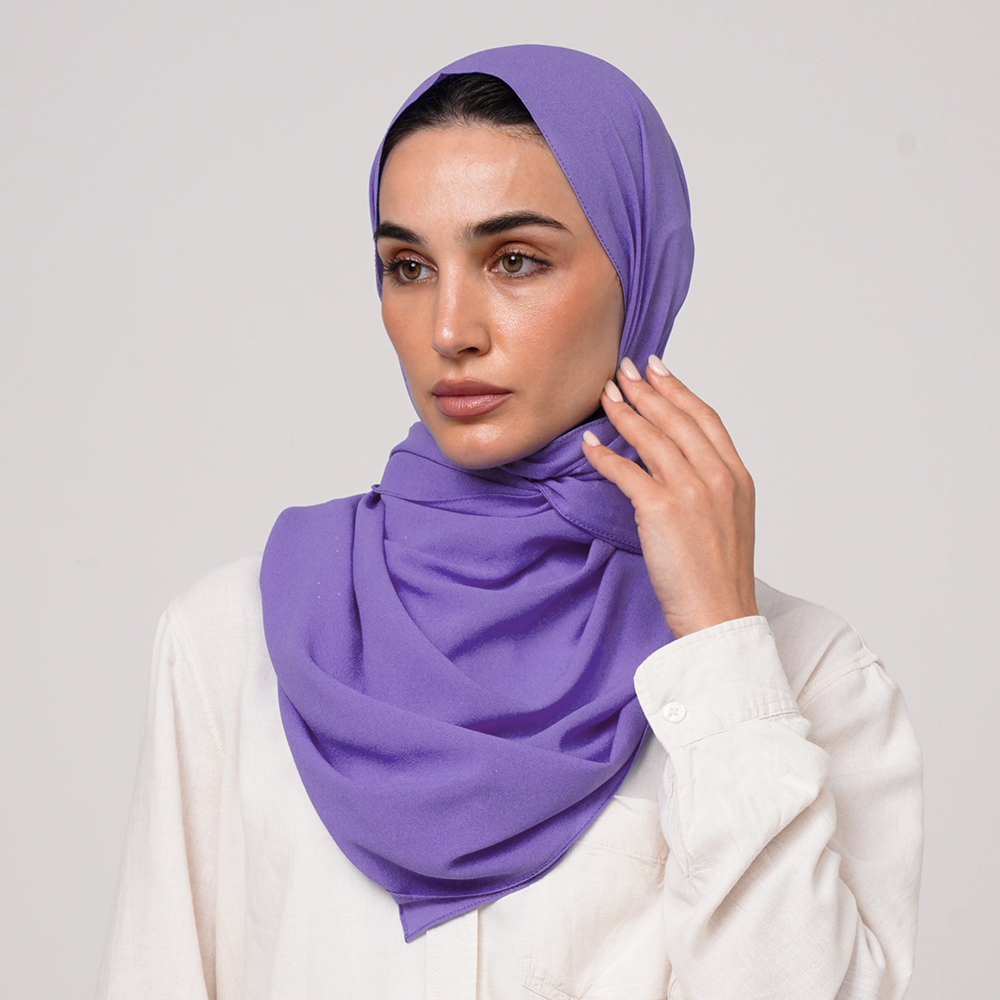Double Stretch Chiffon Hijab - Lavender Violet