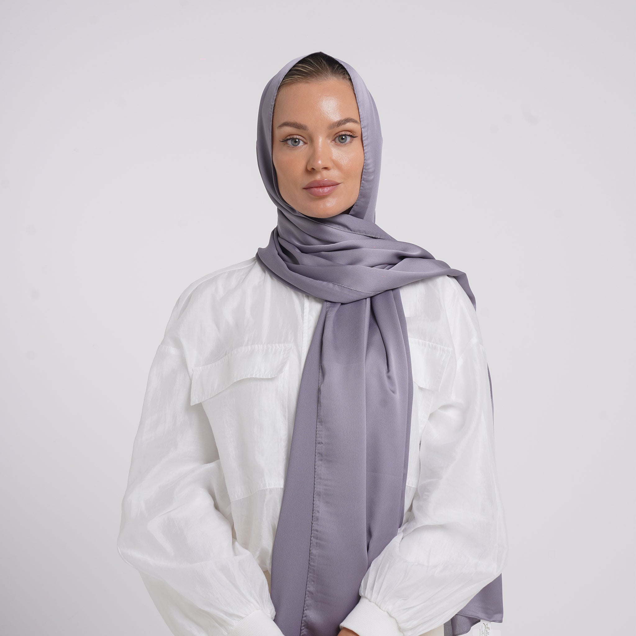 Premium Chiffon Esarp -Soft Lavender Gray