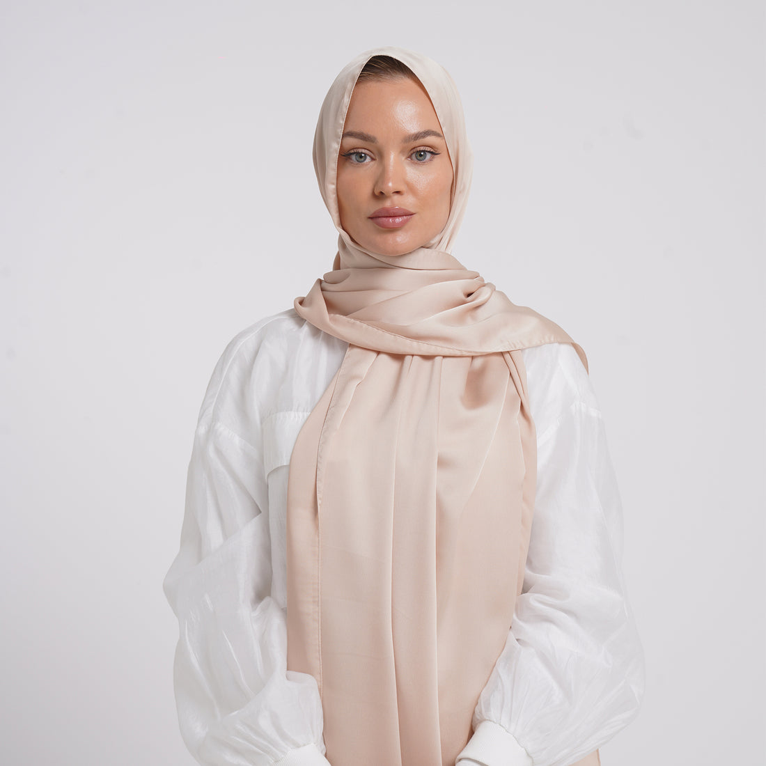Premium Chiffon Esarp -Soft Peach Beige