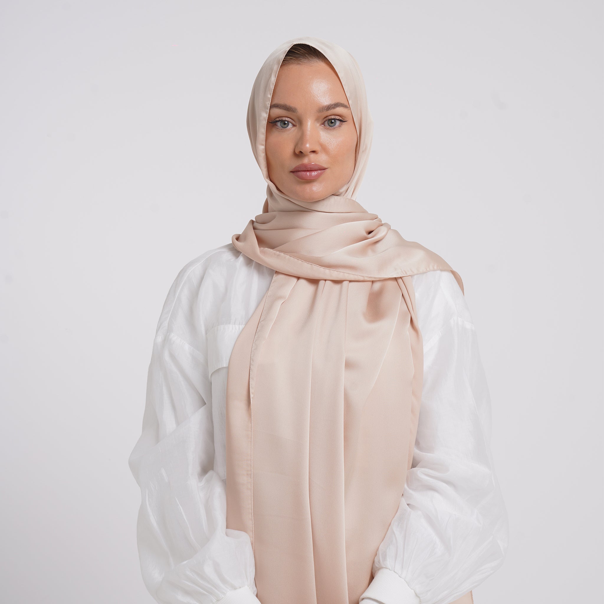 Premium Chiffon Esarp -Soft Peach Beige