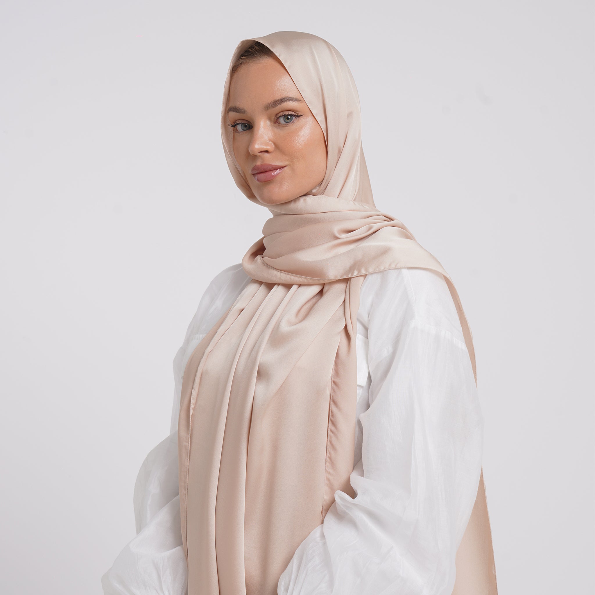 Premium Chiffon Esarp -Soft Peach Beige