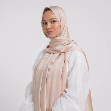 Premium Chiffon Esarp -Soft Peach Beige