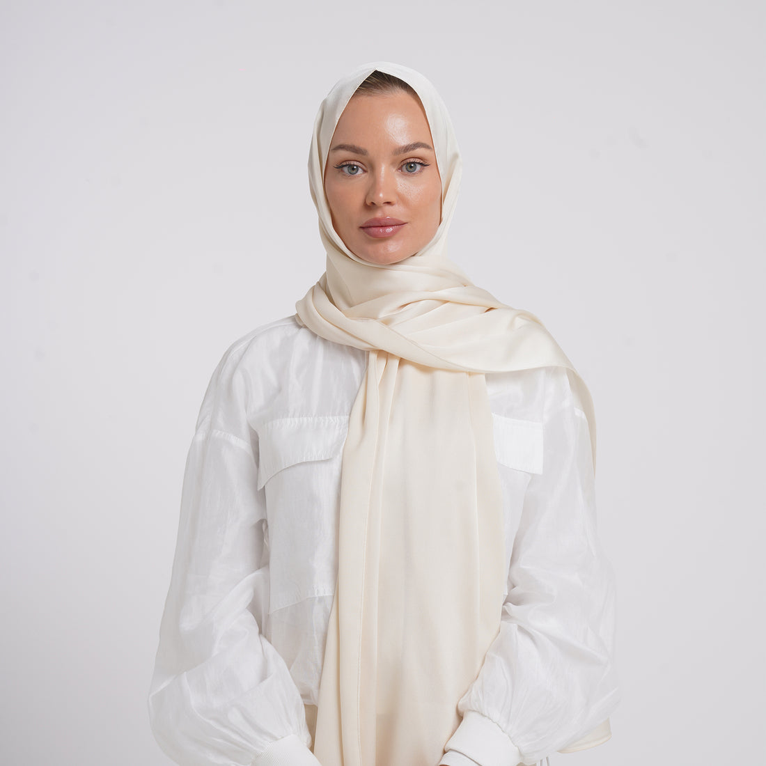 Premium Chiffon Esarp -Vanilla Cream