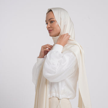Premium Chiffon Esarp -Vanilla Cream