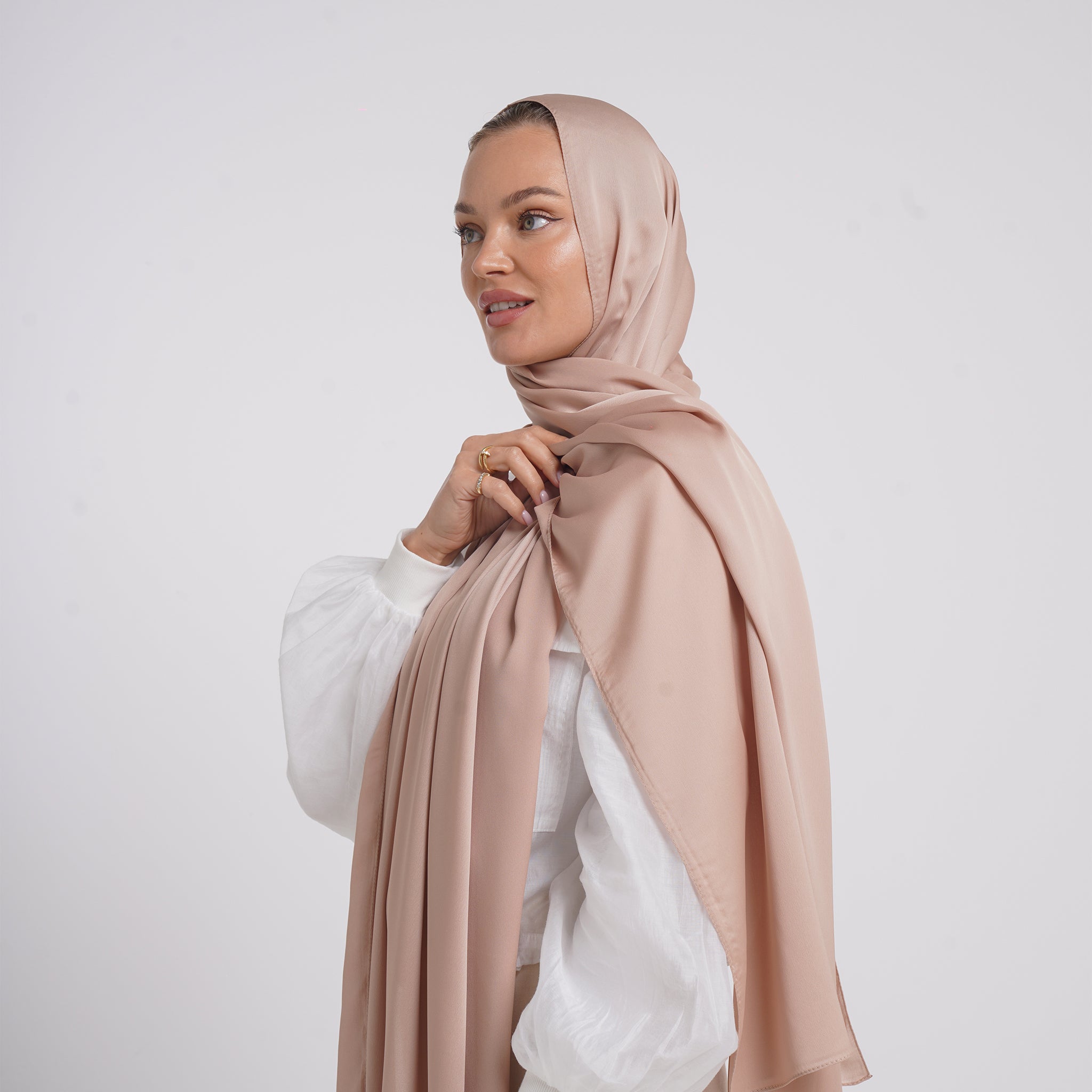 Premium Chiffon Esarp -Soft Peach Nude